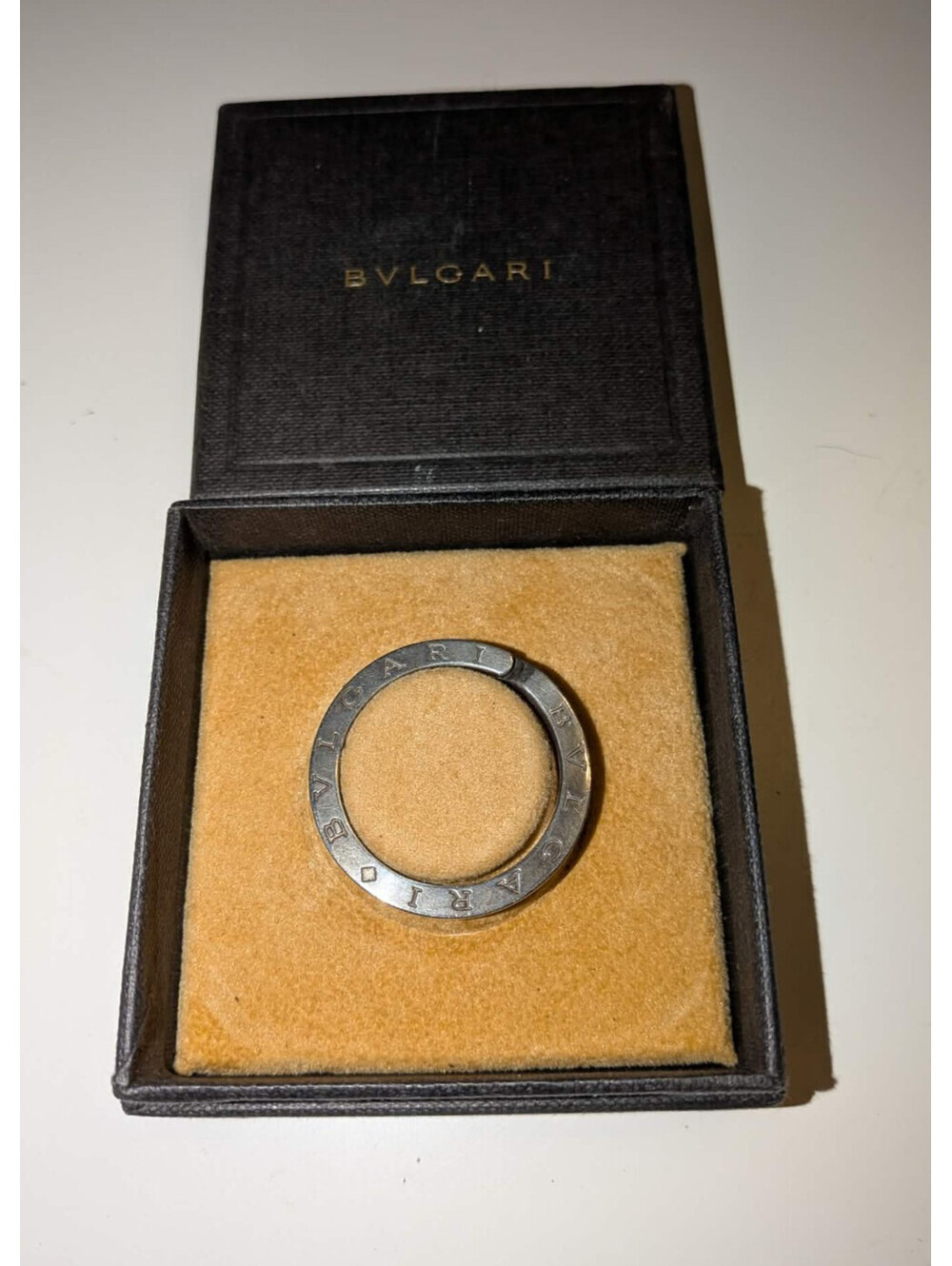 BVLGARI WITH BOX! Necklace Pendant Top Charm Ring Sterling Silver Key Bulgari